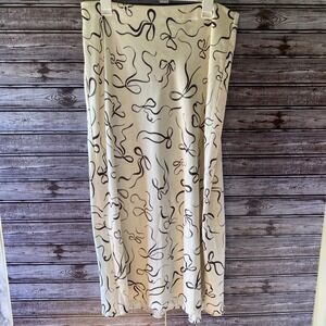 Rachel Zoe Women's Skirt Size 12 Off-White Bow Print Pull-On NWT